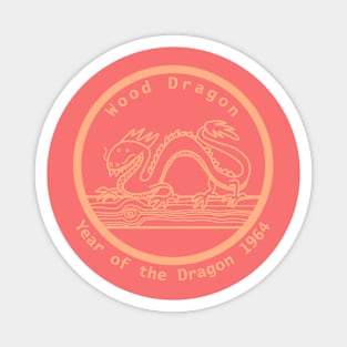 Year of the Dragon 1964 Wood Dragon FRONT AND BACK Magnet